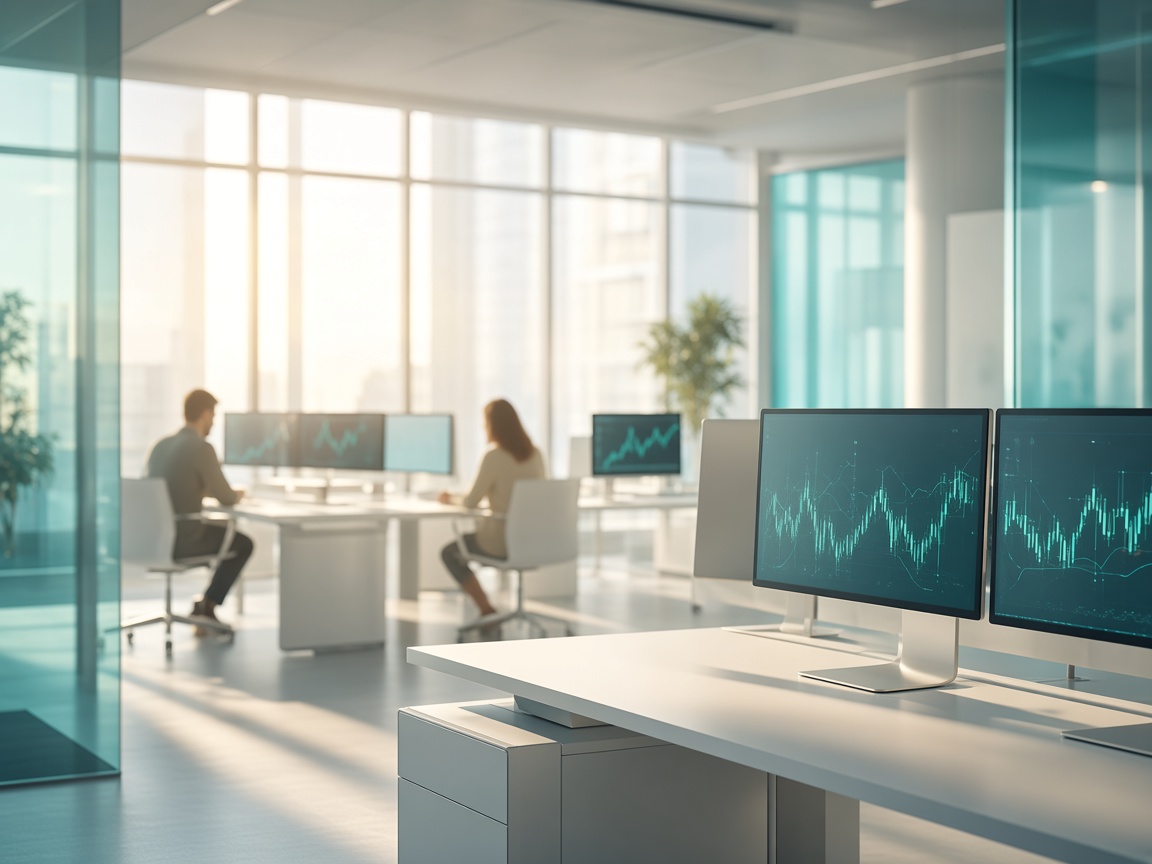 Accrummentor product and support colleagues working together in a bright contemporary office